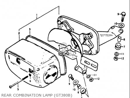 REAR COMBINATION LAMP (GT380B) - GT380 1973 1974 1975 1976 1977 (K) (L) (M) (A) (B) USA (E03)