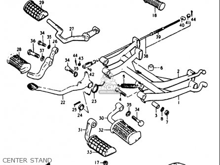 CENTER STAND - GT380 1973 1974 1975 1976 1977 (K) (L) (M) (A) (B) USA (E03)