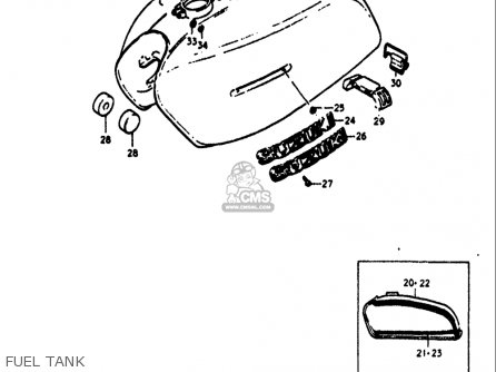 FUEL TANK - GT380 1973 1974 1975 1976 1977 (K) (L) (M) (A) (B) USA (E03)