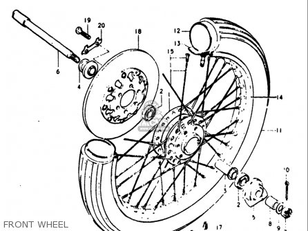FRONT WHEEL - GT380 1973 1974 1975 1976 1977 (K) (L) (M) (A) (B) USA (E03)