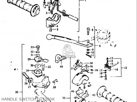 HANDLE SWITCH (GT380K - GT380 1973 1974 1975 1976 1977 (K) (L) (M) (A) (B) USA (E03)
