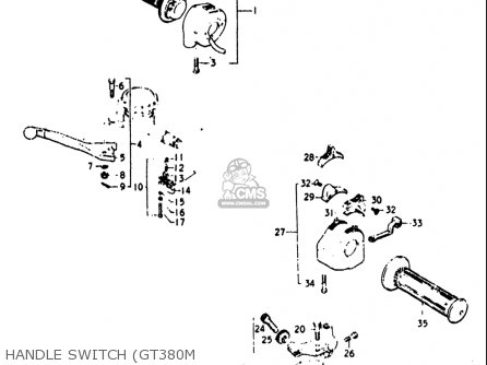HANDLE SWITCH (GT380M - GT380 1973 1974 1975 1976 1977 (K) (L) (M) (A) (B) USA (E03)