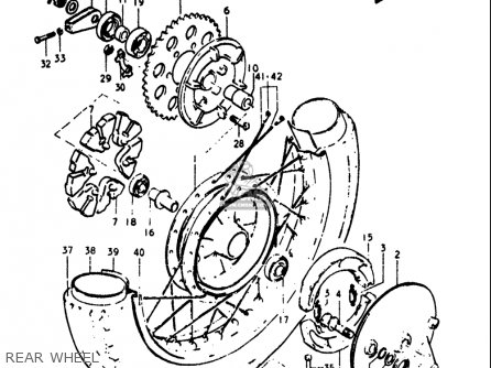REAR WHEEL - GT380 1973 1974 1975 1976 1977 (K) (L) (M) (A) (B) USA (E03)