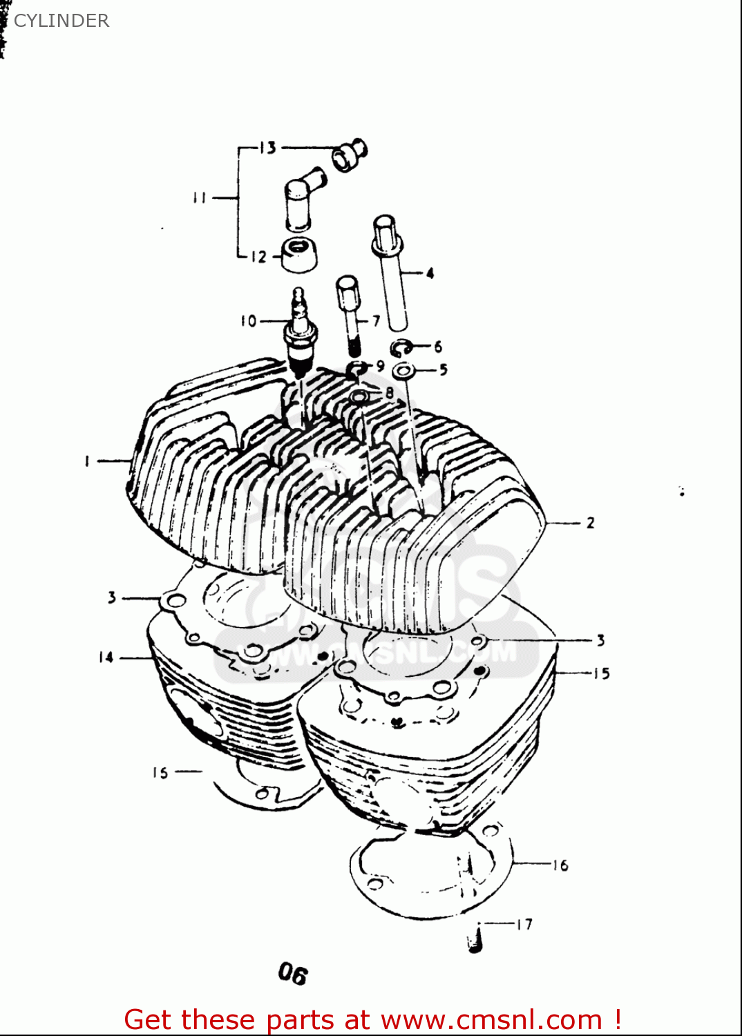 CYLINDER GT500 1976 1977 (A) (B) USA (E03)