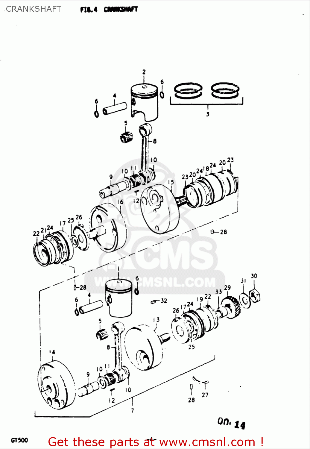 CRANKSHAFT GT500 1976 1977 (A) (B) USA (E03)