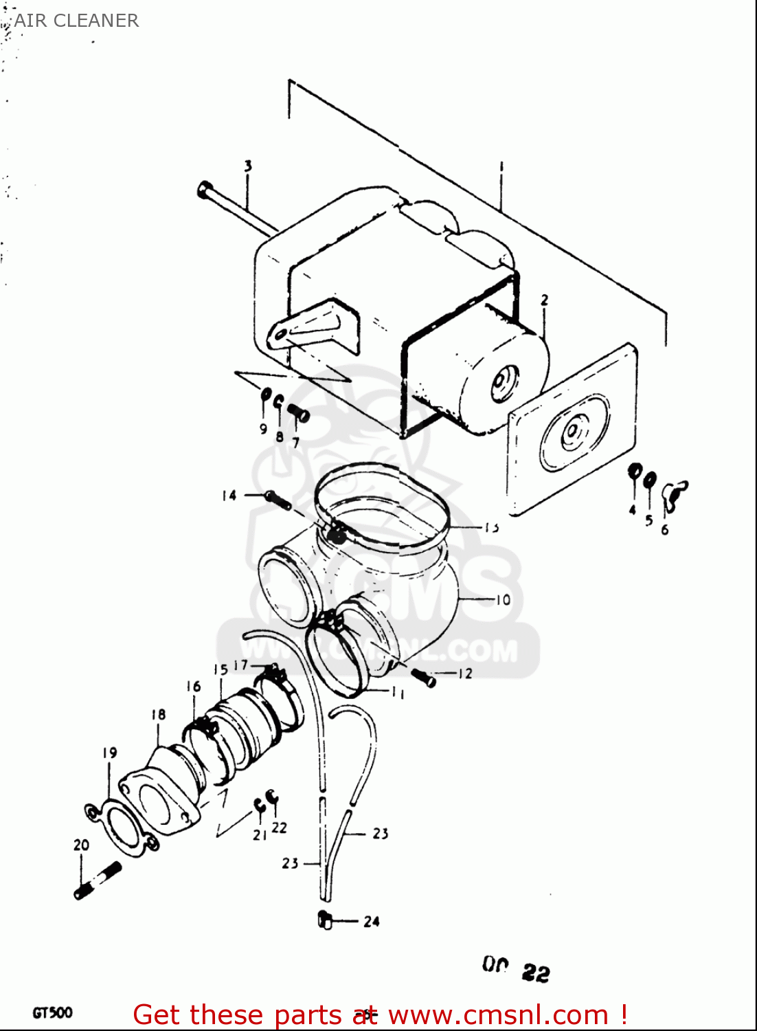 AIR CLEANER GT500 1976 1977 (A) (B) USA (E03)