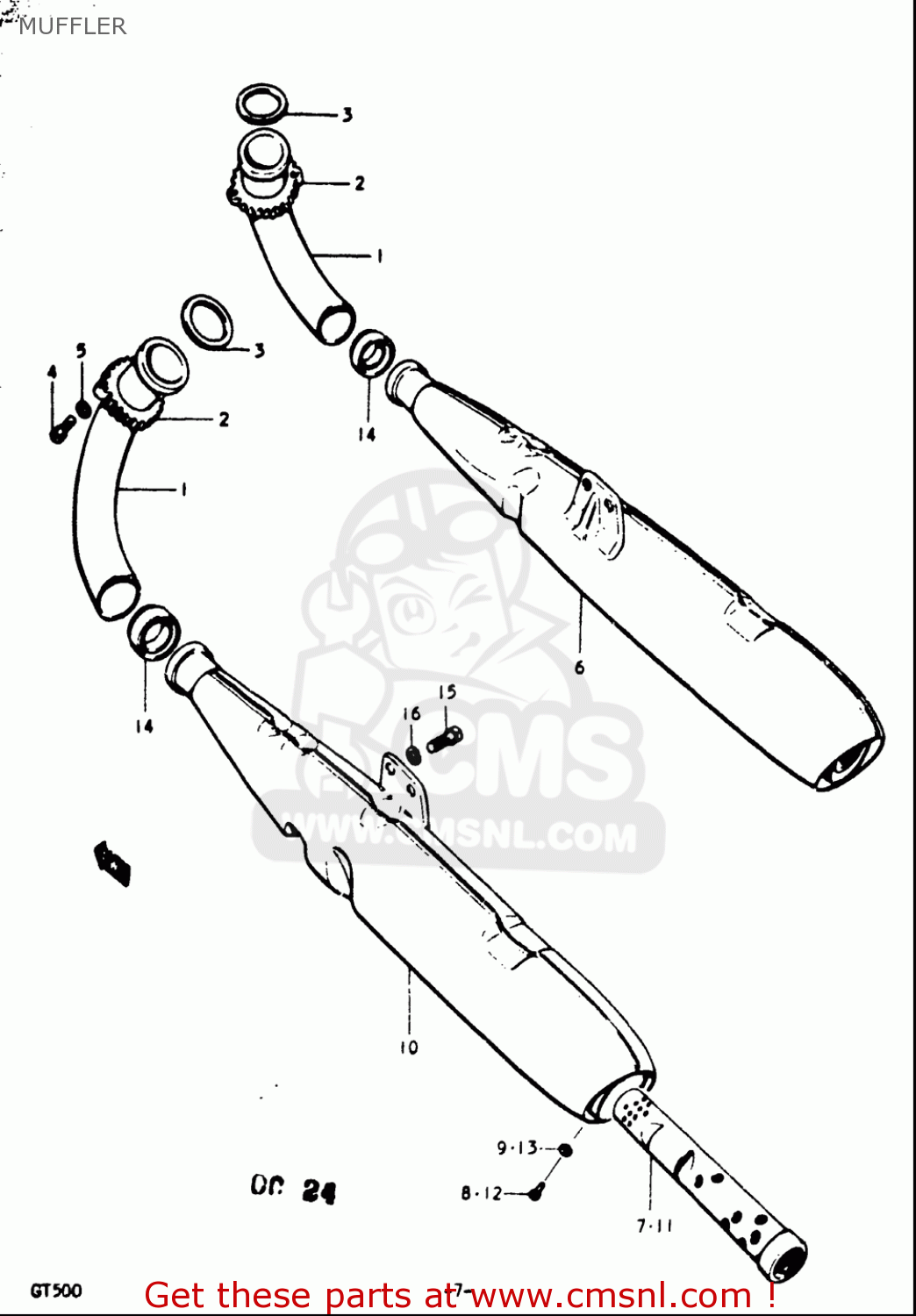 MUFFLER GT500 1976 1977 (A) (B) USA (E03)