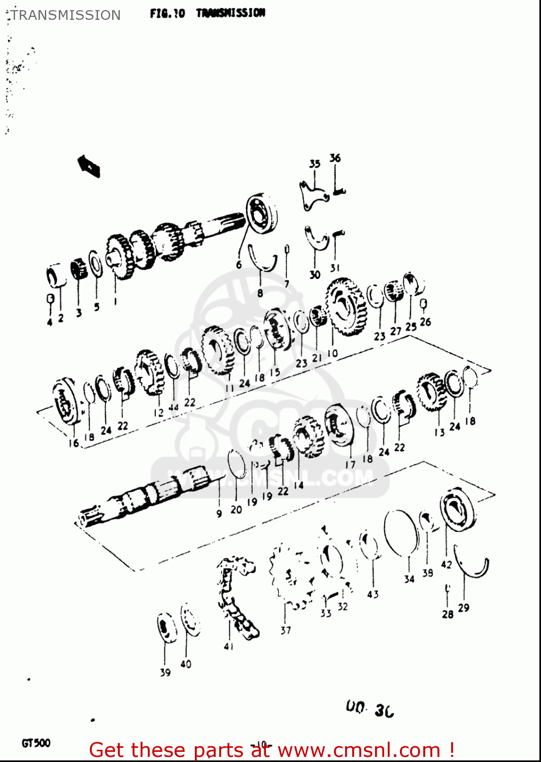 TRANSMISSION GT500 1976 1977 (A) (B) USA (E03)