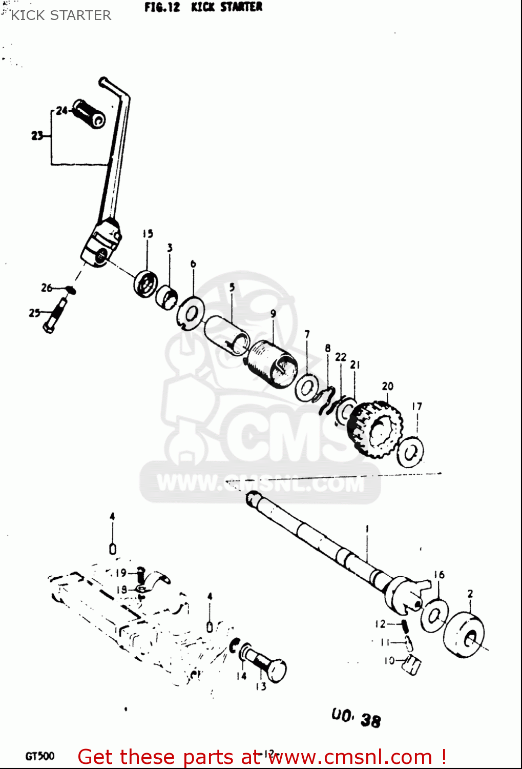 KICK STARTER GT500 1976 1977 (A) (B) USA (E03)