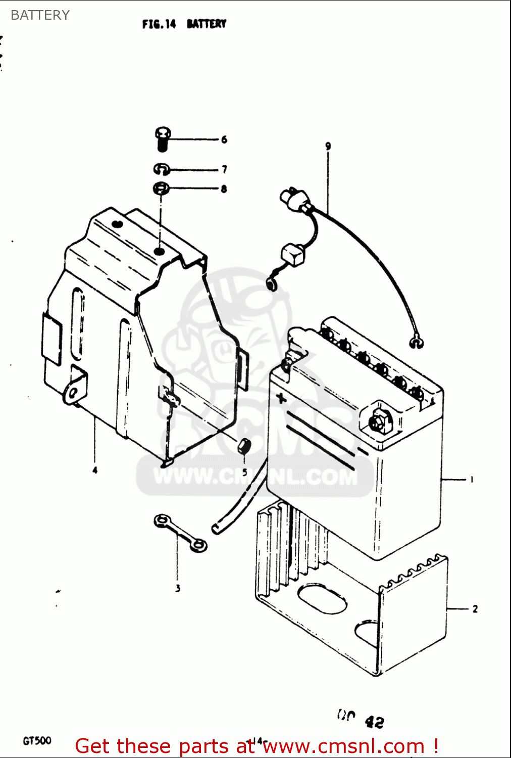 BATTERY GT500 1976 1977 (A) (B) USA (E03)