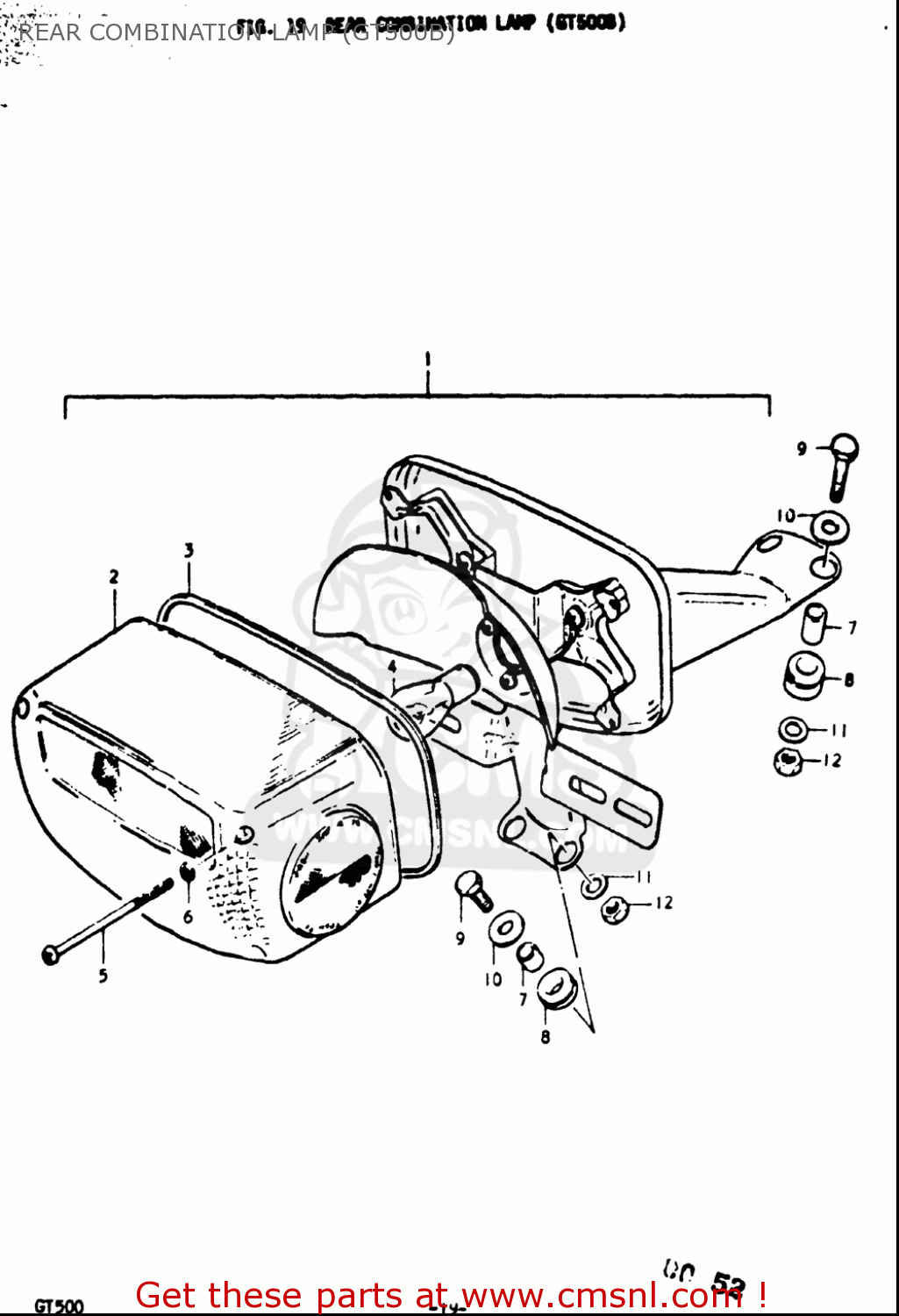 REAR COMBINATION LAMP (GT500B) GT500 1976 1977 (A) (B) USA (E03)