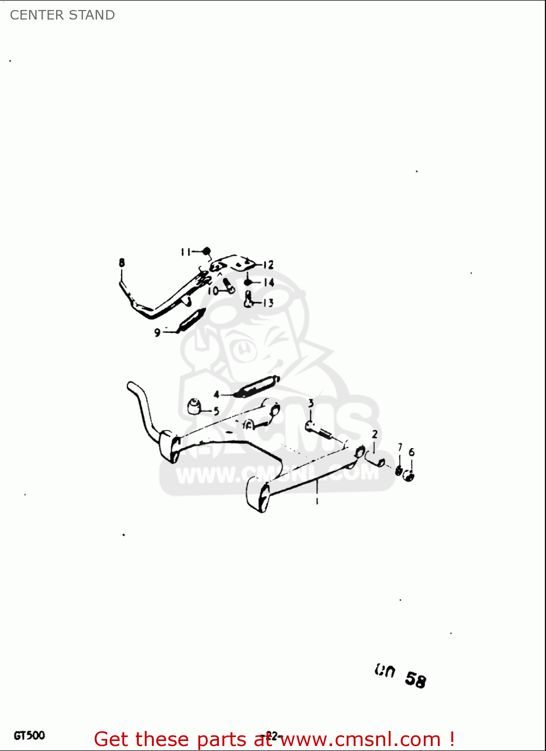 CENTER STAND GT500 1976 1977 (A) (B) USA (E03)