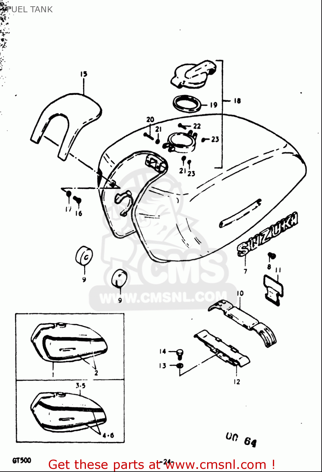 FUEL TANK GT500 1976 1977 (A) (B) USA (E03)