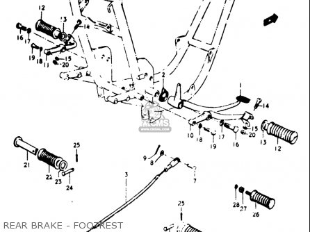 REAR BRAKE - FOOTREST - GT500 1976 1977 (A) (B) USA (E03)
