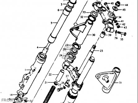 FRONT FORK - GT500 1976 1977 (A) (B) USA (E03)
