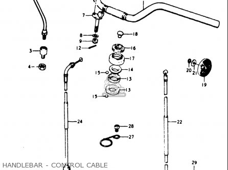 HANDLEBAR - CONTROL CABLE - GT500 1976 1977 (A) (B) USA (E03)