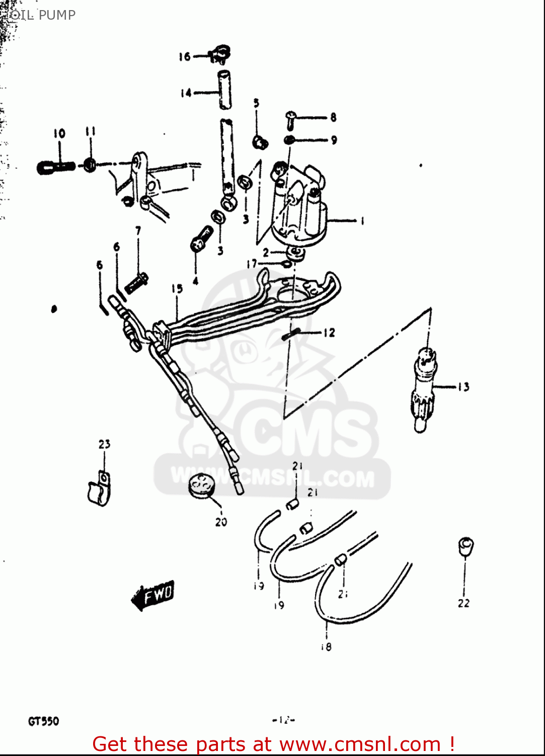 Suzuki GT550 1972 (J) USA (E03) OIL PUMP - buy original OIL PUMP spares ...