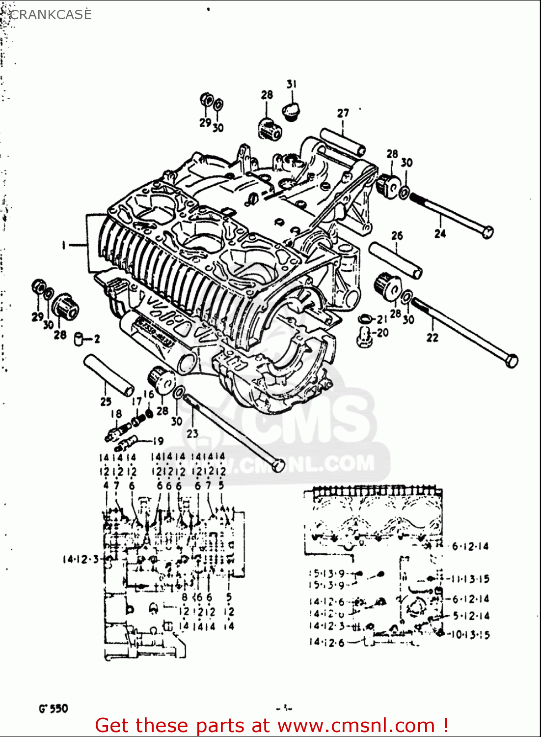 CRANKCASE GT550 1972 (J) USA (E03)