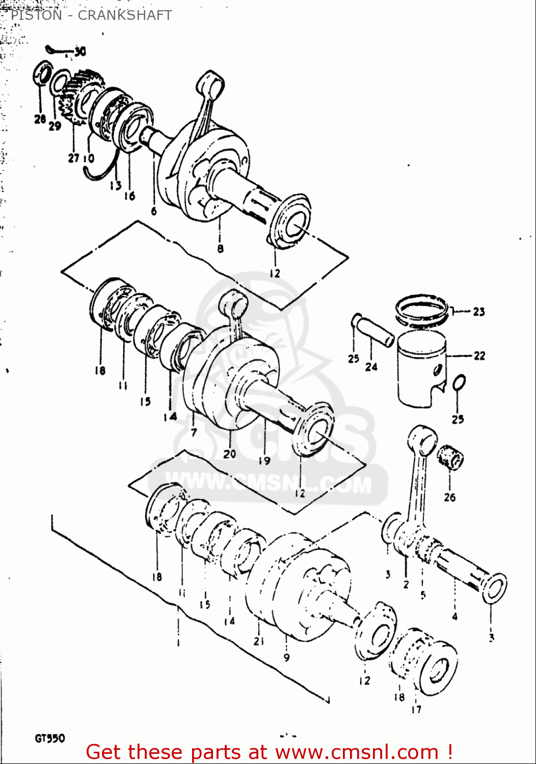 PISTON - CRANKSHAFT GT550 1972 (J) USA (E03)