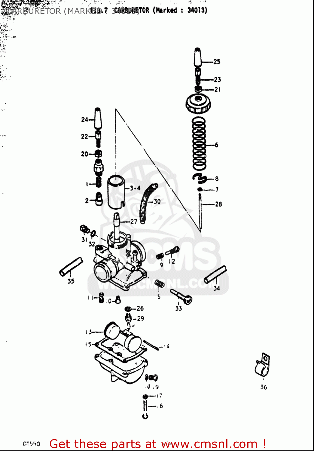 CARBURETOR (MARKED : 34013) GT550 1972 (J) USA (E03)
