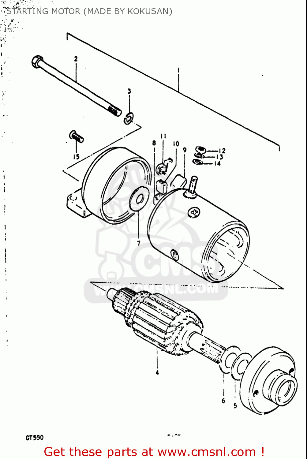 STARTING MOTOR (MADE BY KOKUSAN) GT550 1972 (J) USA (E03)