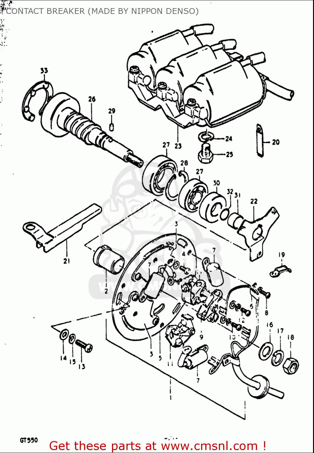 CONTACT BREAKER (MADE BY NIPPON DENSO) GT550 1972 (J) USA (E03)