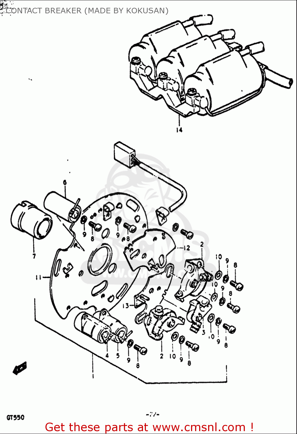 CONTACT BREAKER (MADE BY KOKUSAN) GT550 1972 (J) USA (E03)