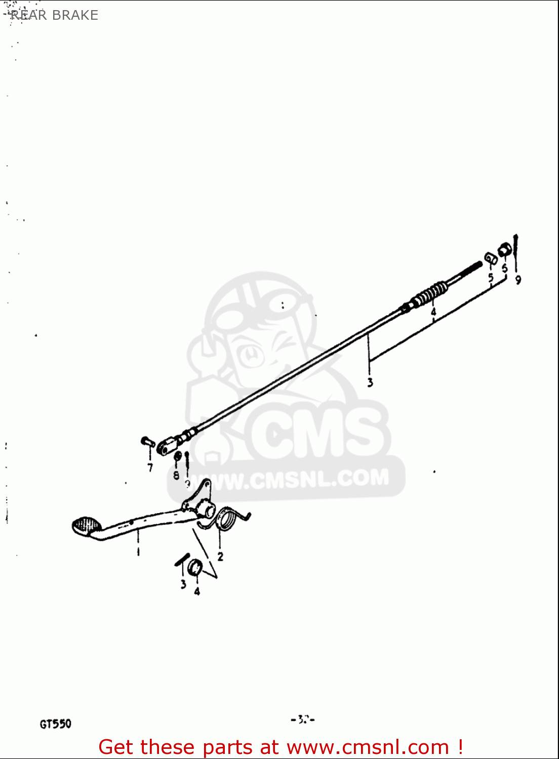 REAR BRAKE GT550 1972 (J) USA (E03)