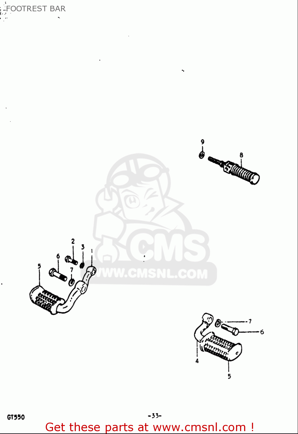 FOOTREST BAR GT550 1972 (J) USA (E03)