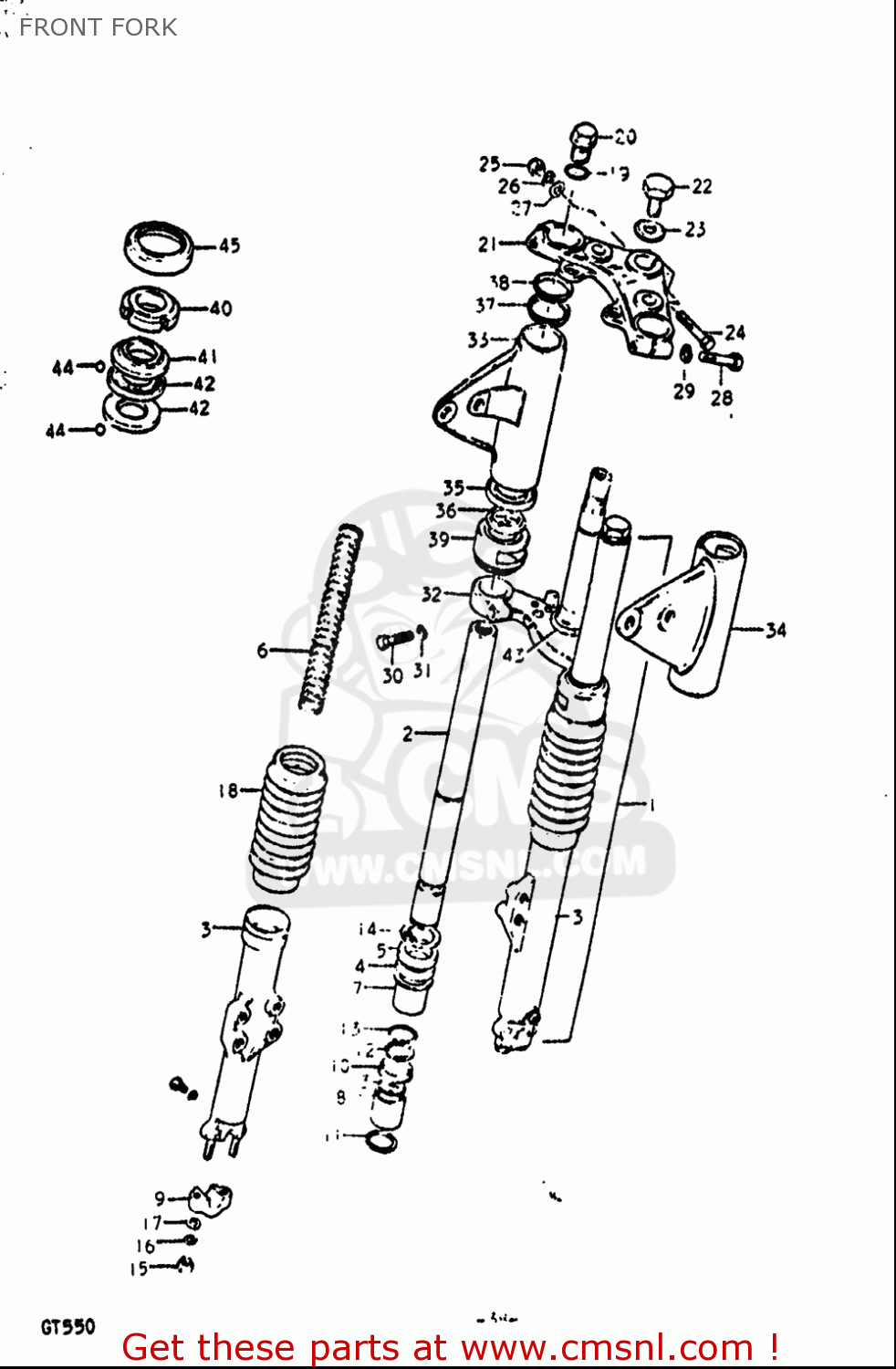 FRONT FORK GT550 1972 (J) USA (E03)
