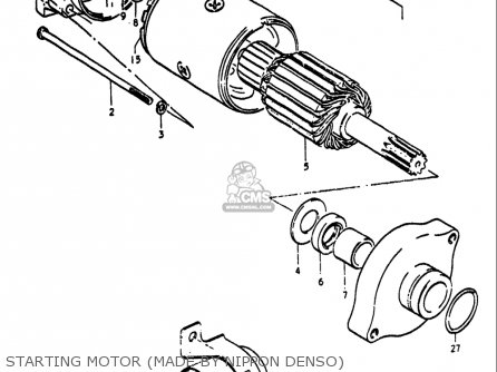 STARTING MOTOR (MADE BY NIPPON DENSO) - GT550 1972 (J) USA (E03)