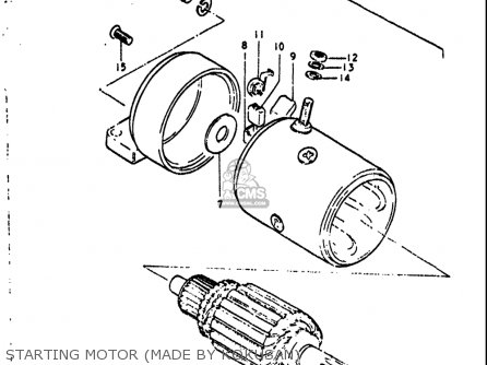 STARTING MOTOR (MADE BY KOKUSAN) - GT550 1972 (J) USA (E03)