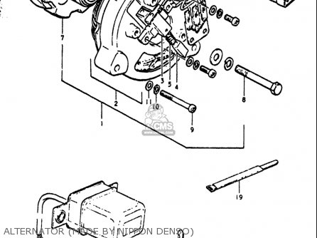 ALTERNATOR (MADE BY NIPPON DENSO) - GT550 1972 (J) USA (E03)