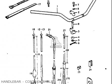 HANDLEBAR - CONTROL CABLE - GT550 1972 (J) USA (E03)