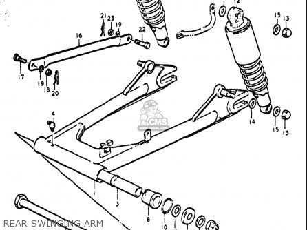 REAR SWINGING ARM - GT550 1972 (J) USA (E03)