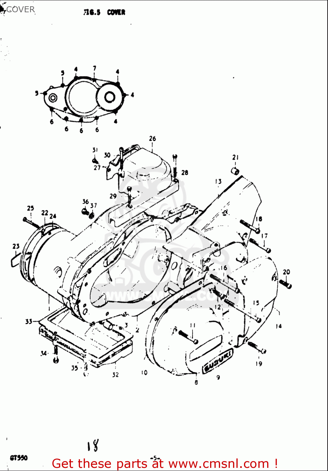 COVER GT550 1973 1974 1975 1976 1977 (K) (L) (M) (A) (B) USA (E03)