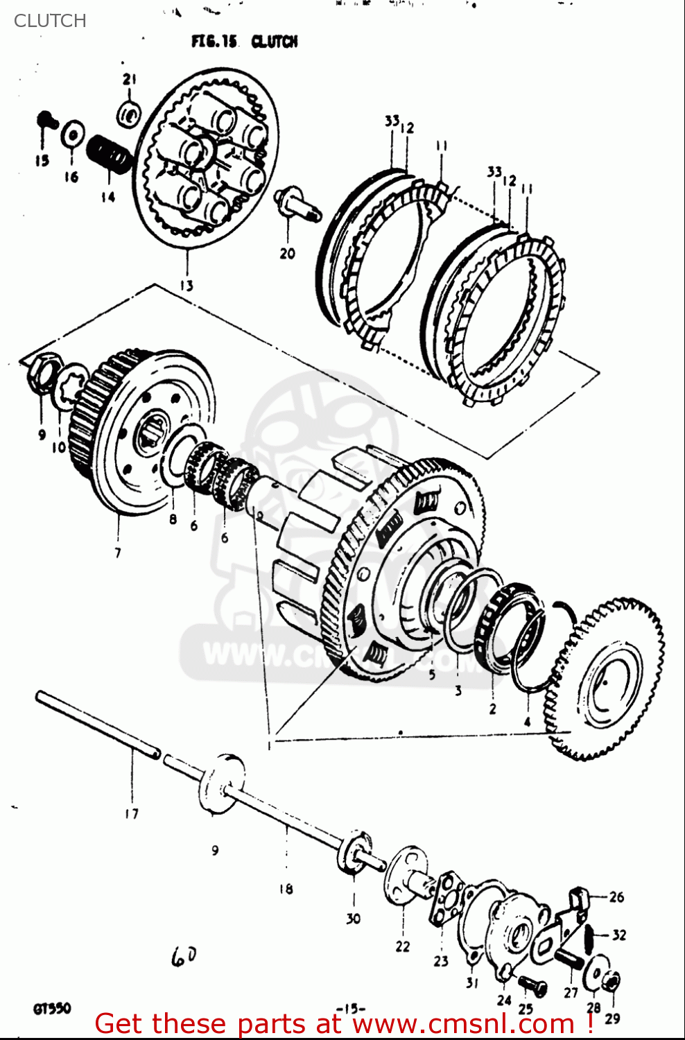 CLUTCH GT550 1973 1974 1975 1976 1977 (K) (L) (M) (A) (B) USA (E03)