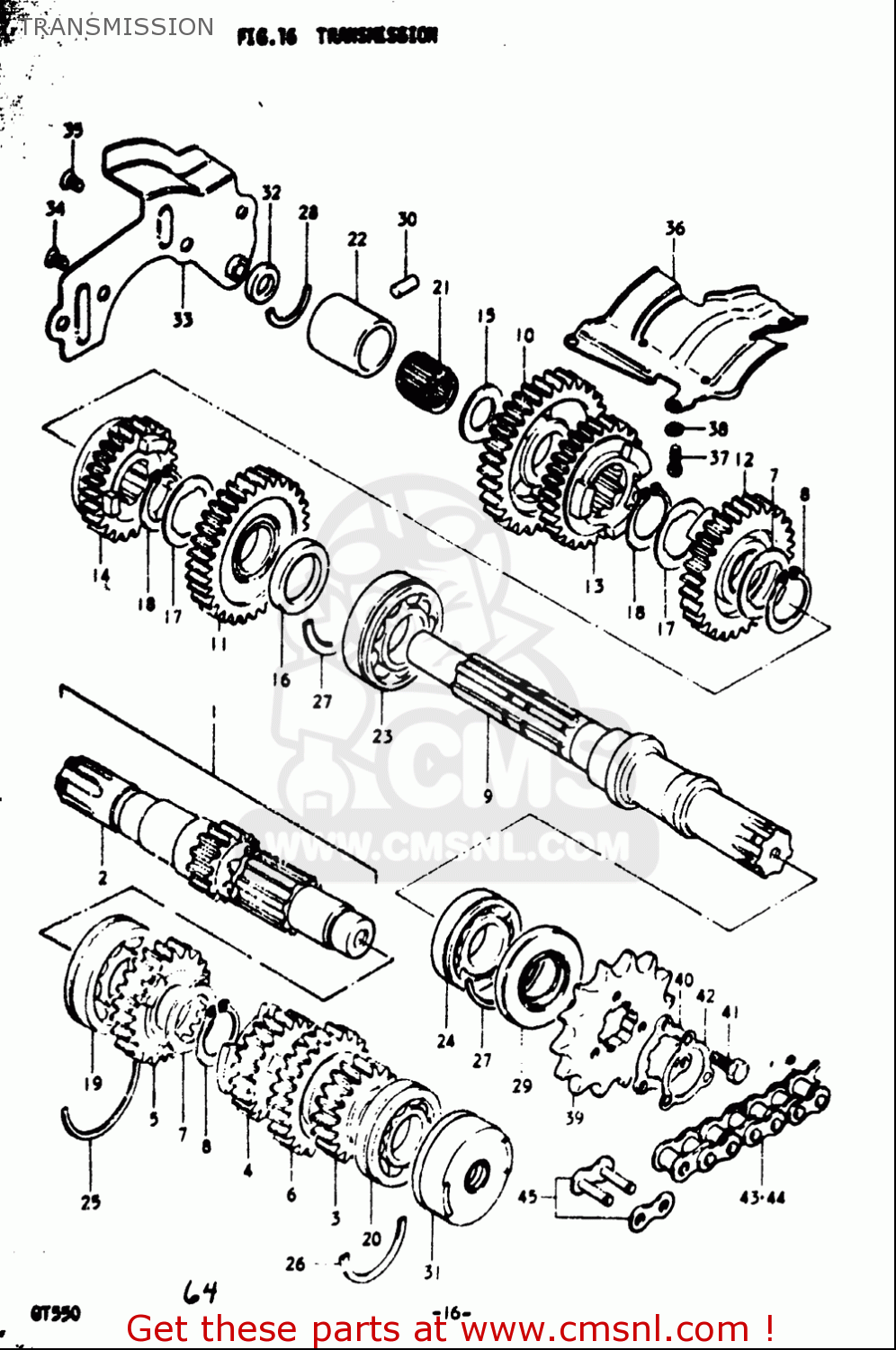 TRANSMISSION GT550 1973 1974 1975 1976 1977 (K) (L) (M) (A) (B) USA (E03)