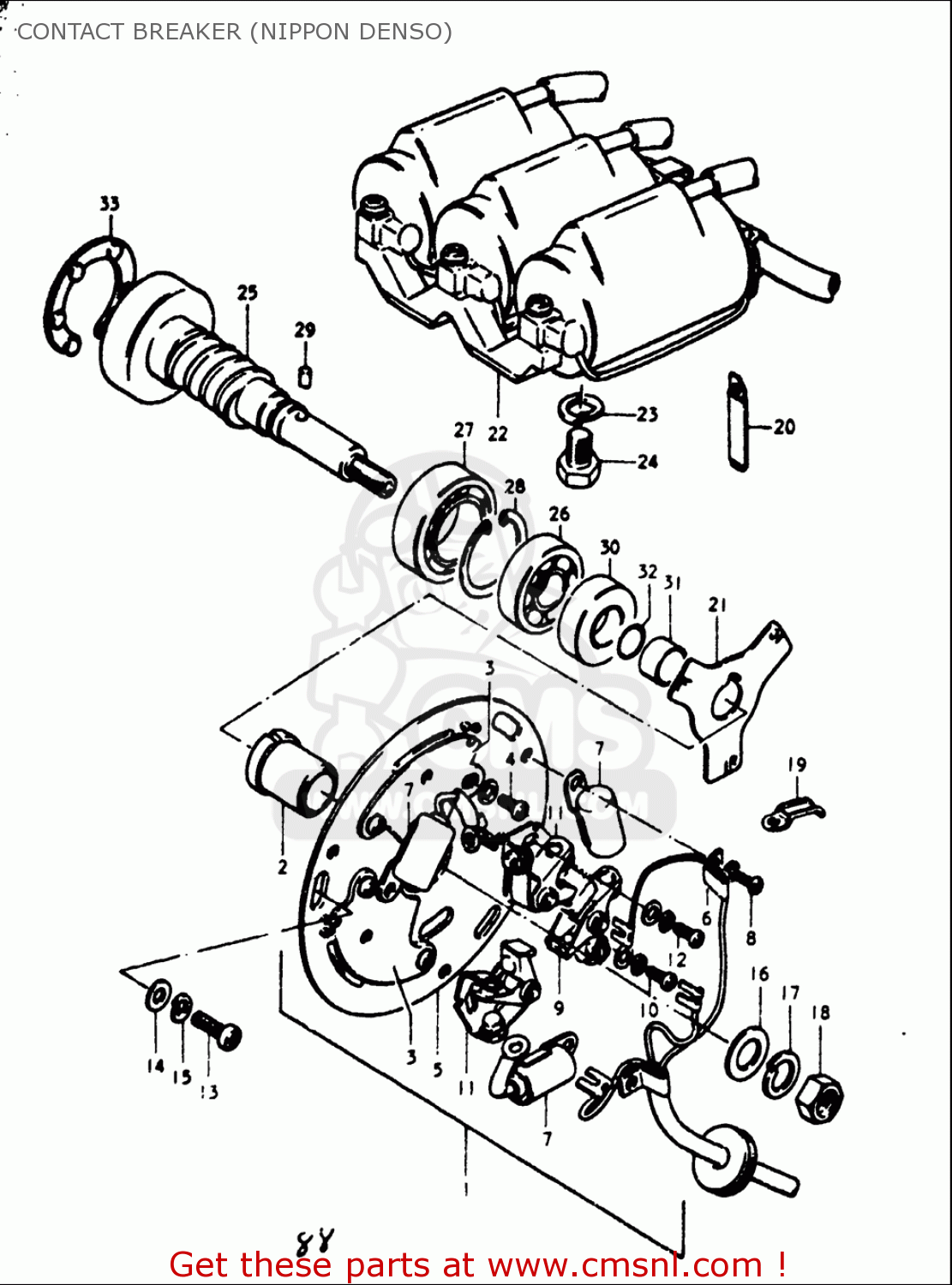 CONTACT BREAKER (NIPPON DENSO) GT550 1973 1974 1975 1976 1977 (K) (L) (M) (A) (B) USA (E03)