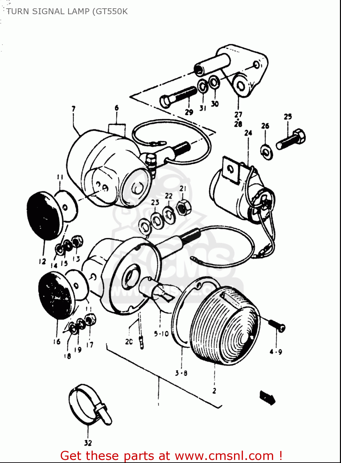 TURN SIGNAL LAMP (GT550K GT550 1973 1974 1975 1976 1977 (K) (L) (M) (A) (B) USA (E03)