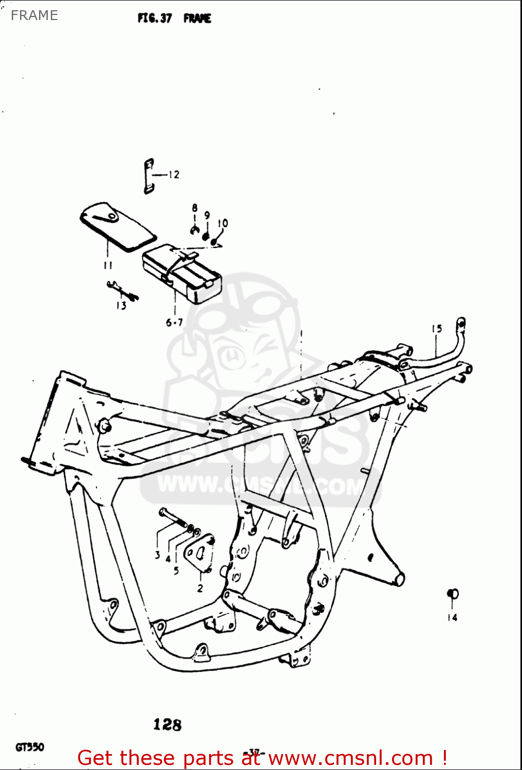 FRAME GT550 1973 1974 1975 1976 1977 (K) (L) (M) (A) (B) USA (E03)