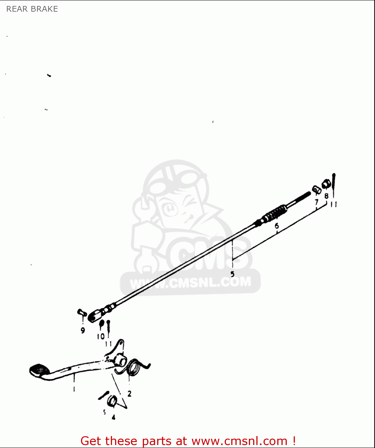 REAR BRAKE GT550 1973 1974 1975 1976 1977 (K) (L) (M) (A) (B) USA (E03)