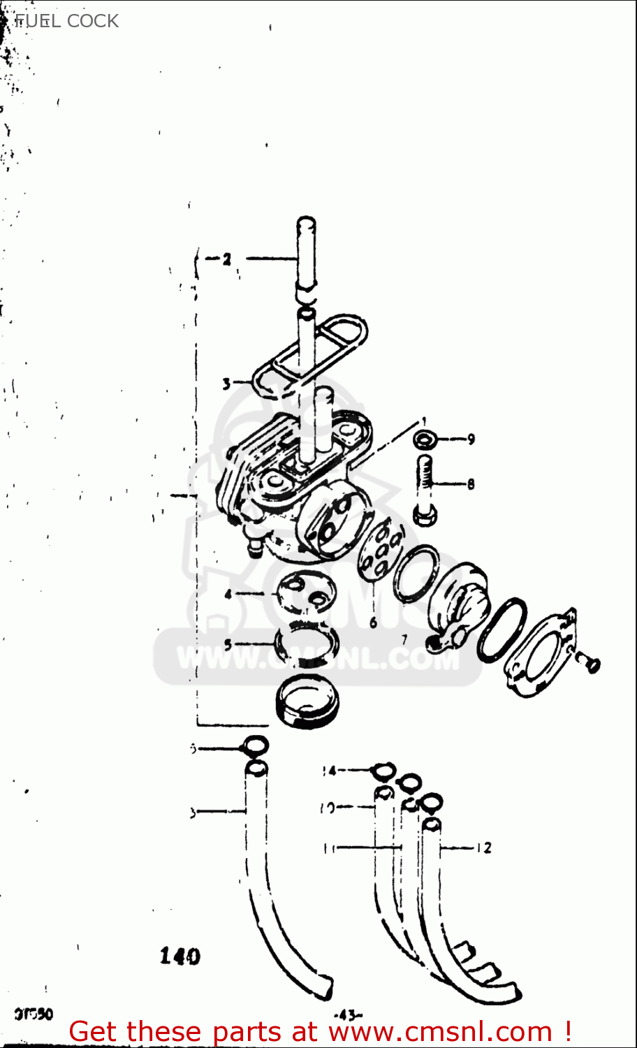 FUEL COCK GT550 1973 1974 1975 1976 1977 (K) (L) (M) (A) (B) USA (E03)