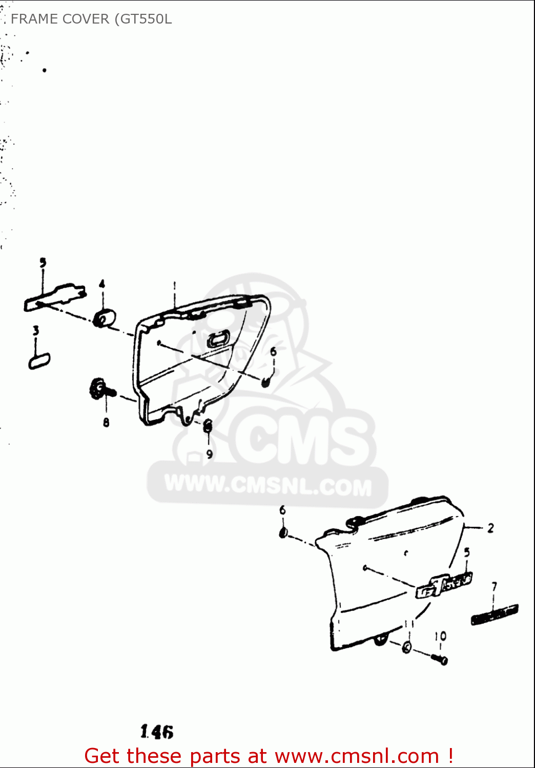 FRAME COVER (GT550L GT550 1973 1974 1975 1976 1977 (K) (L) (M) (A) (B) USA (E03)