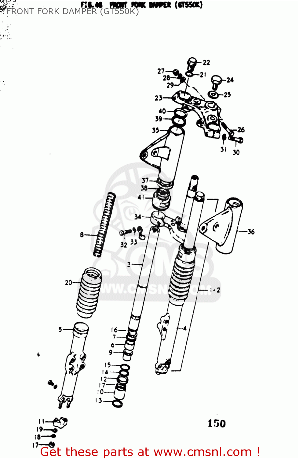 FRONT FORK DAMPER (GT550K) GT550 1973 1974 1975 1976 1977 (K) (L) (M) (A) (B) USA (E03)