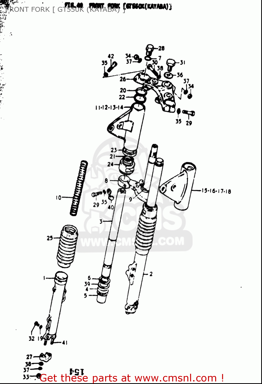 FRONT FORK [ GT550K (KAYABA) ] GT550 1973 1974 1975 1976 1977 (K) (L) (M) (A) (B) USA (E03)