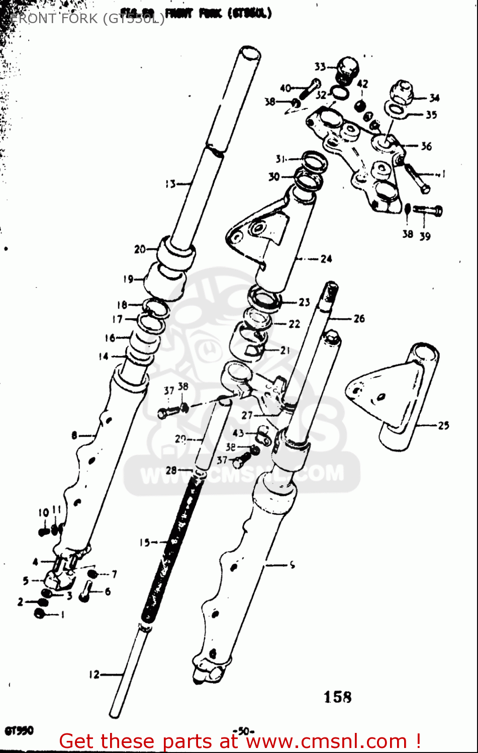 FRONT FORK (GT550L) GT550 1973 1974 1975 1976 1977 (K) (L) (M) (A) (B) USA (E03)