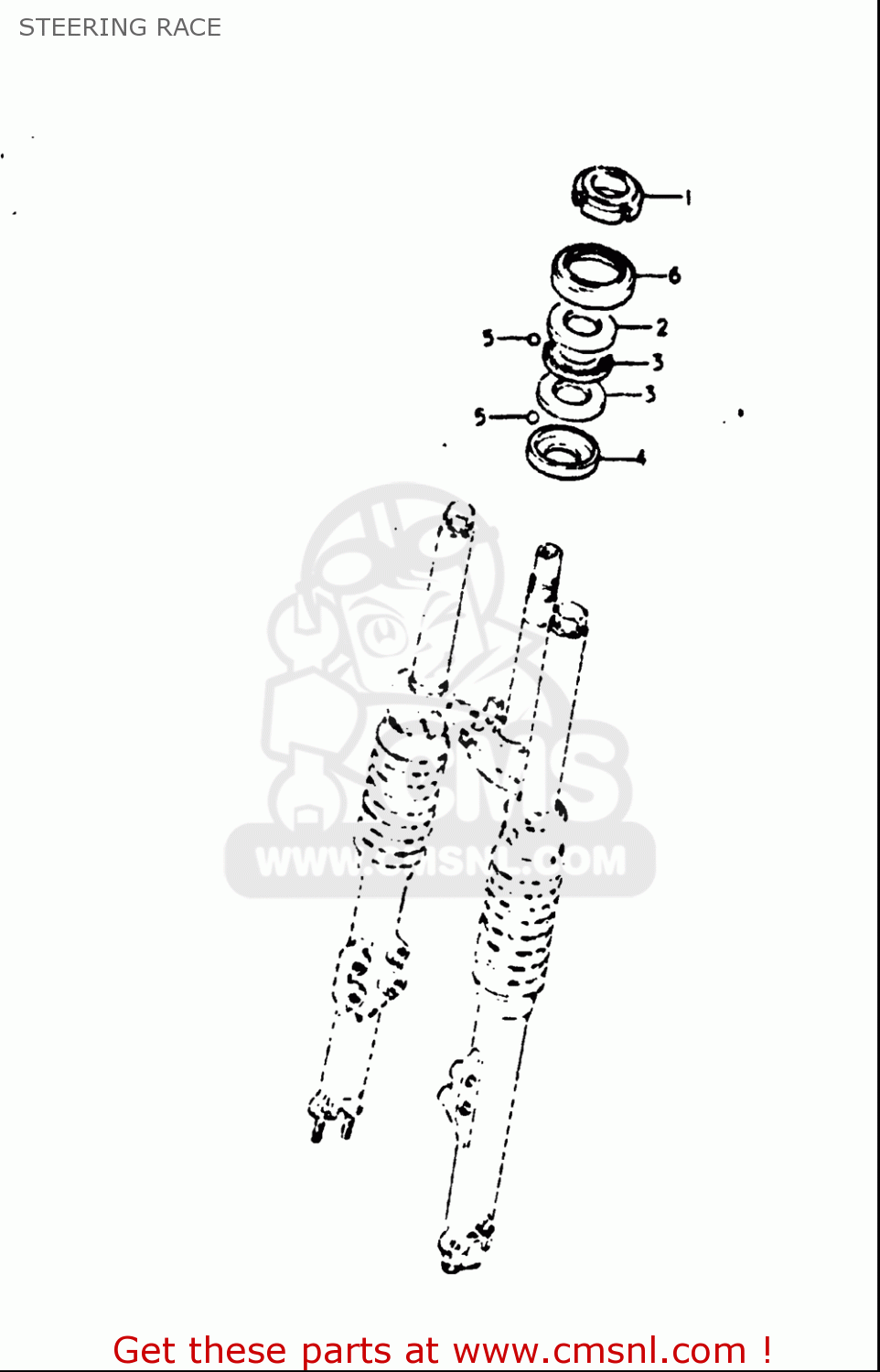 STEERING RACE GT550 1973 1974 1975 1976 1977 (K) (L) (M) (A) (B) USA (E03)