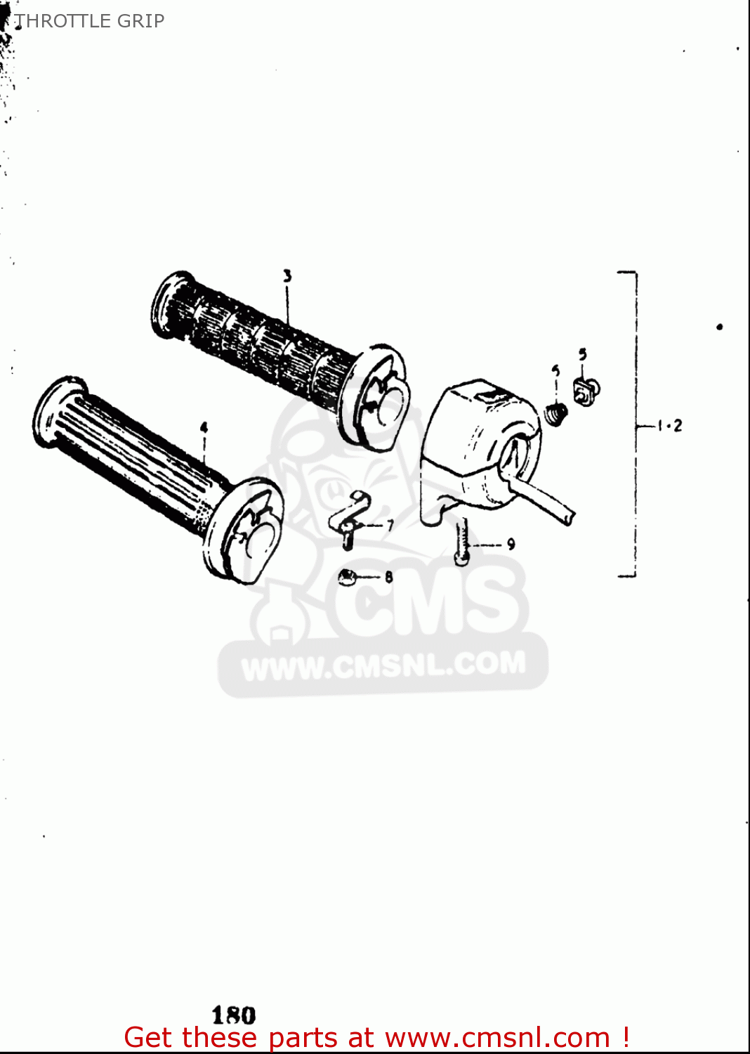 THROTTLE GRIP GT550 1973 1974 1975 1976 1977 (K) (L) (M) (A) (B) USA (E03)