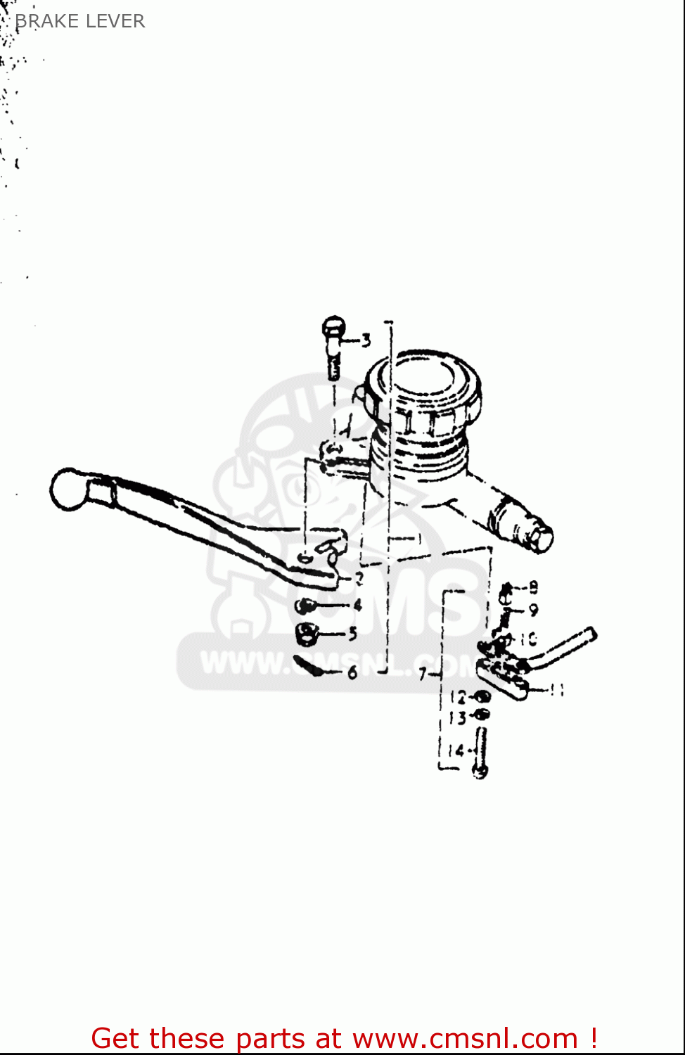 BRAKE LEVER GT550 1973 1974 1975 1976 1977 (K) (L) (M) (A) (B) USA (E03)
